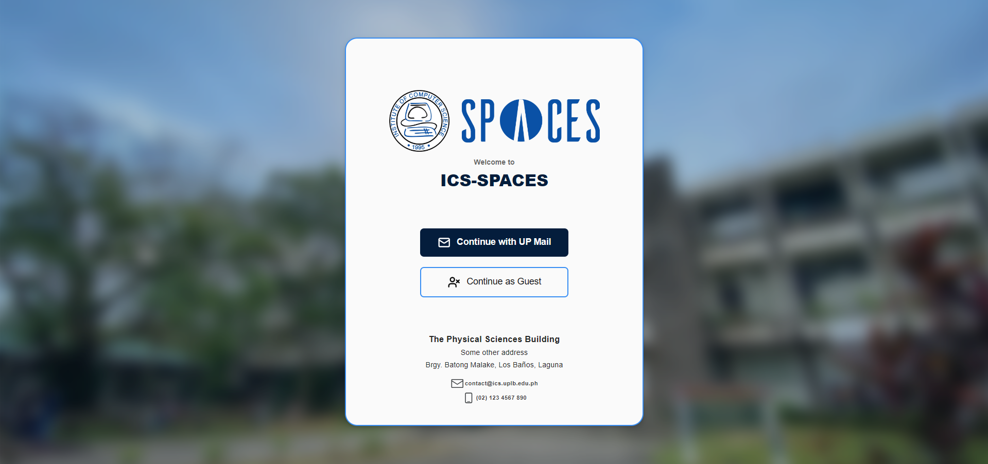 ICS SPACES Room Reservation System